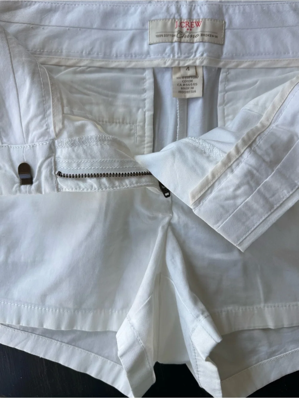 J. Crew White Tailored Chino Shorts